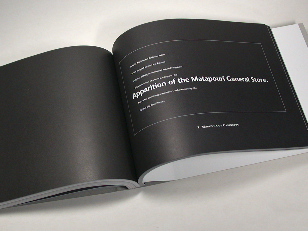 Matapouri poem typography in the Station of Earth-Bound Ghosts book
