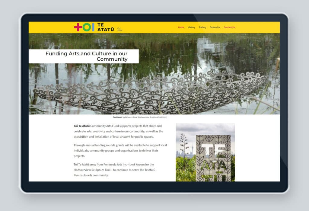 Toi Te Atatū website landing page